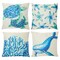 Set of 4 Coastal Beach Throw Pillow Covers, 18x18 Decorative Nautical Cushion Cases